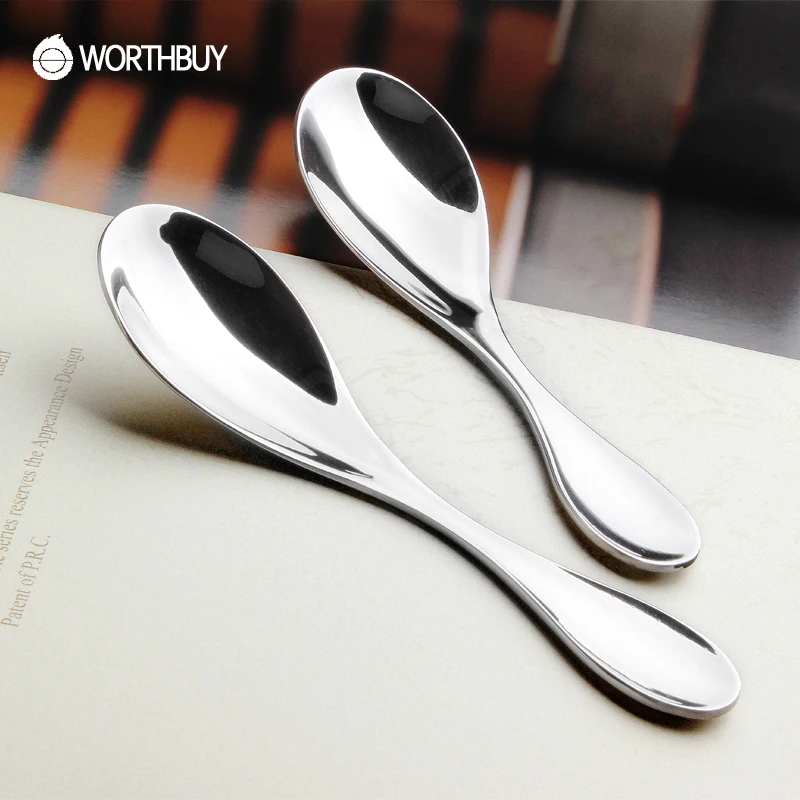 

WORTHBUY Kids Feeding Spoon 304 Stainless Steel Soup Spoon For Children Dinner Spoon Tea Coffee Scoops Kitchen Accessories