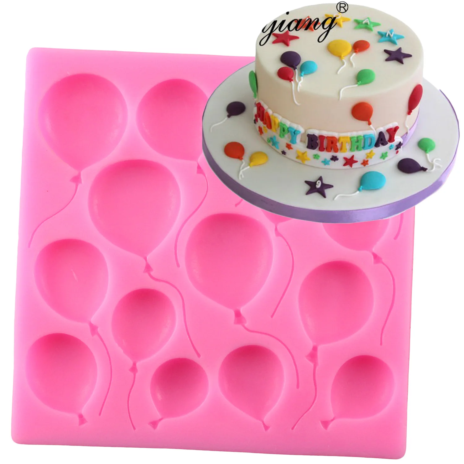 День рождения воздушные шары Fondant силиконовые формы для торта Форма выпечки