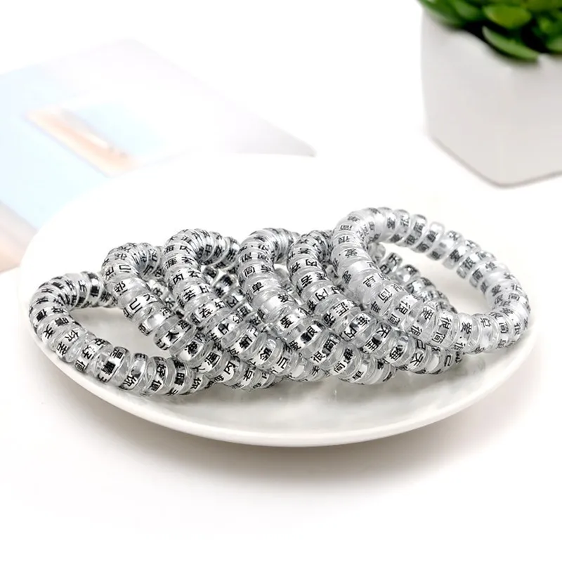 6 pcs/set Fashion Transparent Hair Bands Print Rubber Elastics Accessories | Украшения и аксессуары