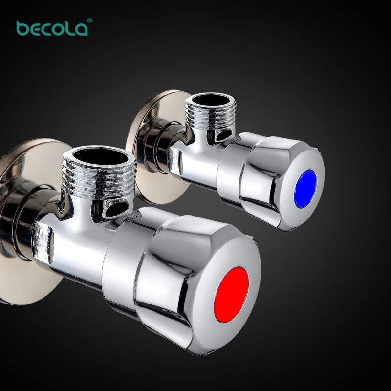 BECOLA горячий 2 водяной контрольный клапан Кран угловой клапан 1/" латунный переключающий туалетный клапан контрольные принадлежности Твердый латунный ХРОМ