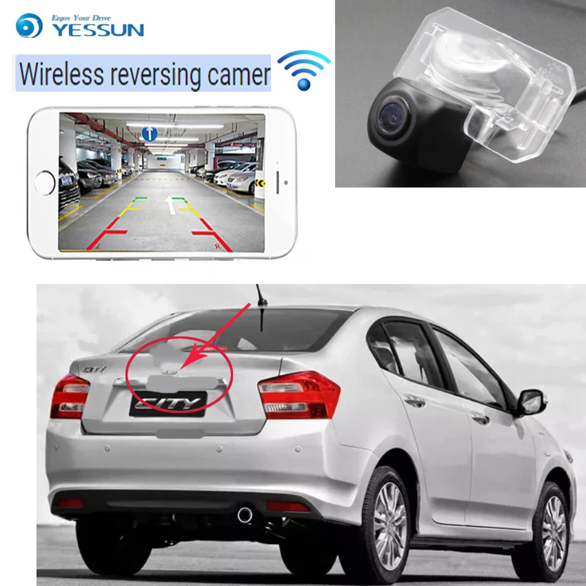 YESSUN  New Ariiva  For Honda Fit Sedan mk3 for honda City 2002~2013  New reverse parking standby mini wireless  HD camera