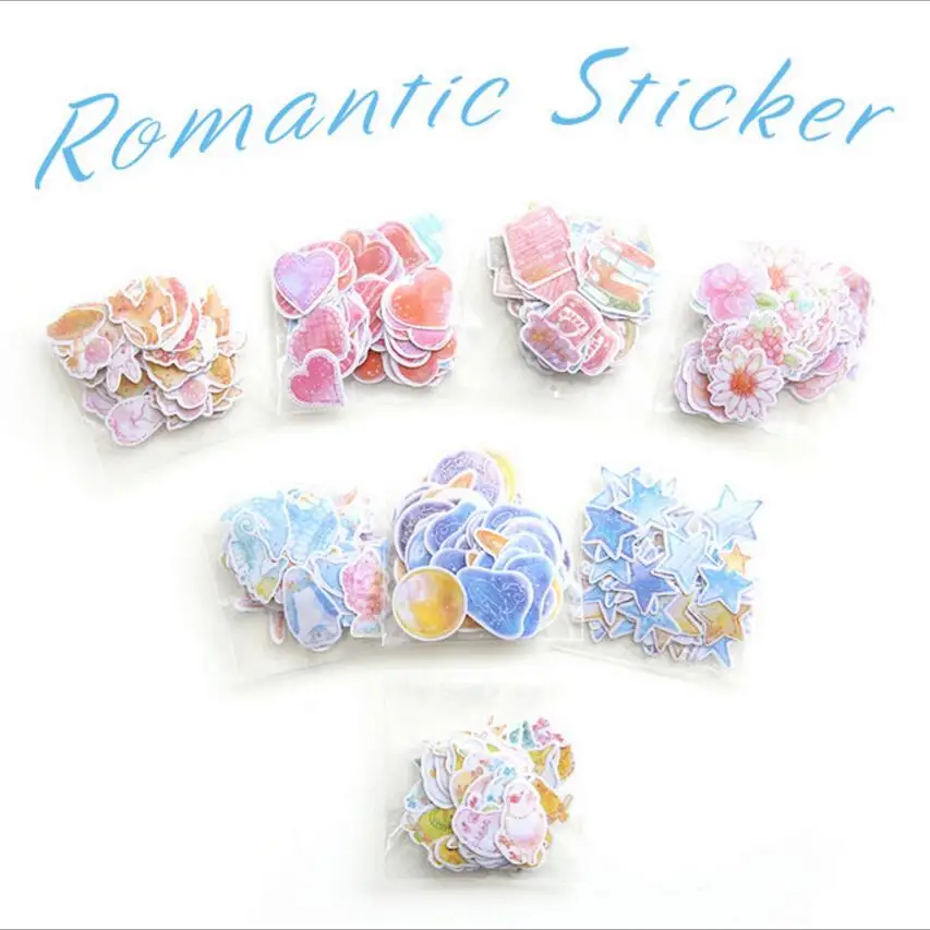 

60 Pcs/Pack Watercolor Series Girl Stationery Stickers Pack Post Planner Scrapbooking Diary Sticker School Supplies Memo Pad