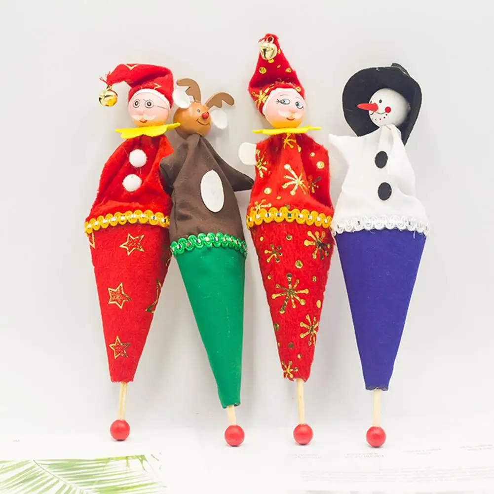 Комплект из 4 предметов с изображением Санта-Клауса; ствольный канал перфоратора рождественские украшения пушки со снеговиком Детские деревянные игрушки для рождественской вечеринки украшения