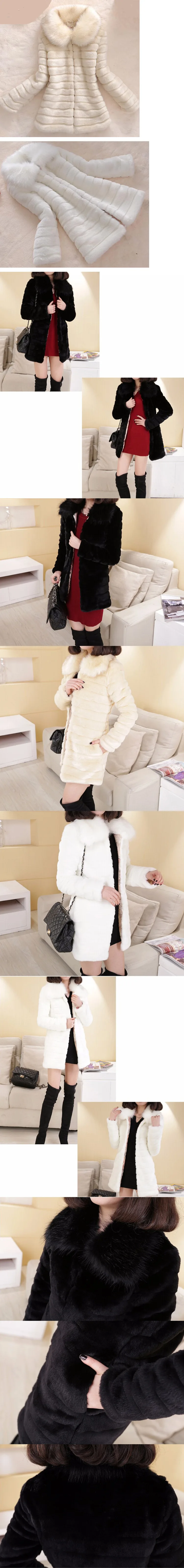 Black/ White/ Beige Female Winter Autumn Fake Fur Coats Plus Size S/6XL Female Casual Faux Fur Jacket Women Casual Tops D435