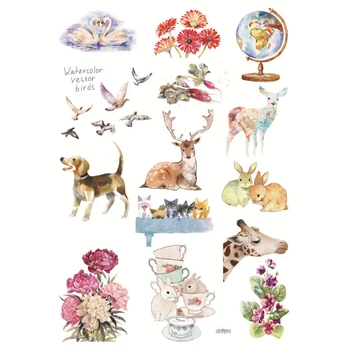 

Uncut A5 Animal World Decorative Sticker Set Diary Album Label Sticker DIY Scrapbooking Stationery Stickers Escolar TZ43