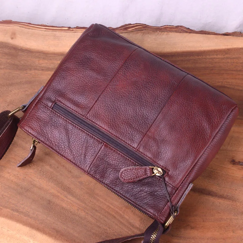 EUMOAN Cowskin shoulder bag, Guangzhou casual head leather slant bag, cross leather fashion men's bag