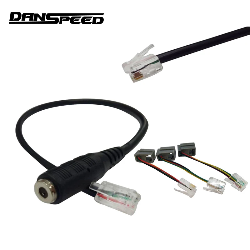 DANSPEED 3.5mm Female to 4P4C RJ9 Male Headset Jack Phone Audio Adapter