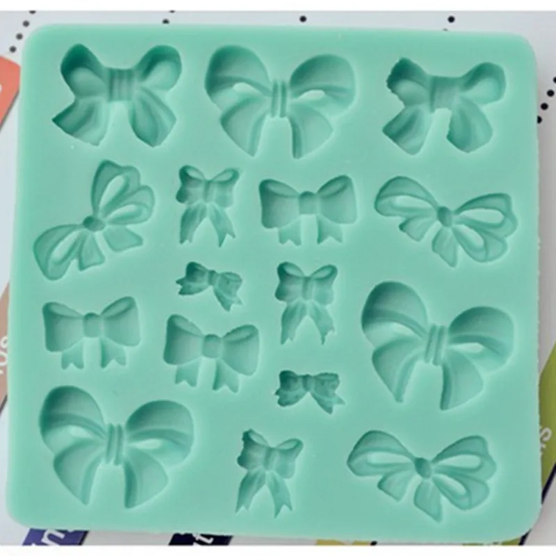 

3D silicone cake mould,1Pcs Various Small Bow shapes Cake Chocolate Candy Jello silicone Decorating Mold tools