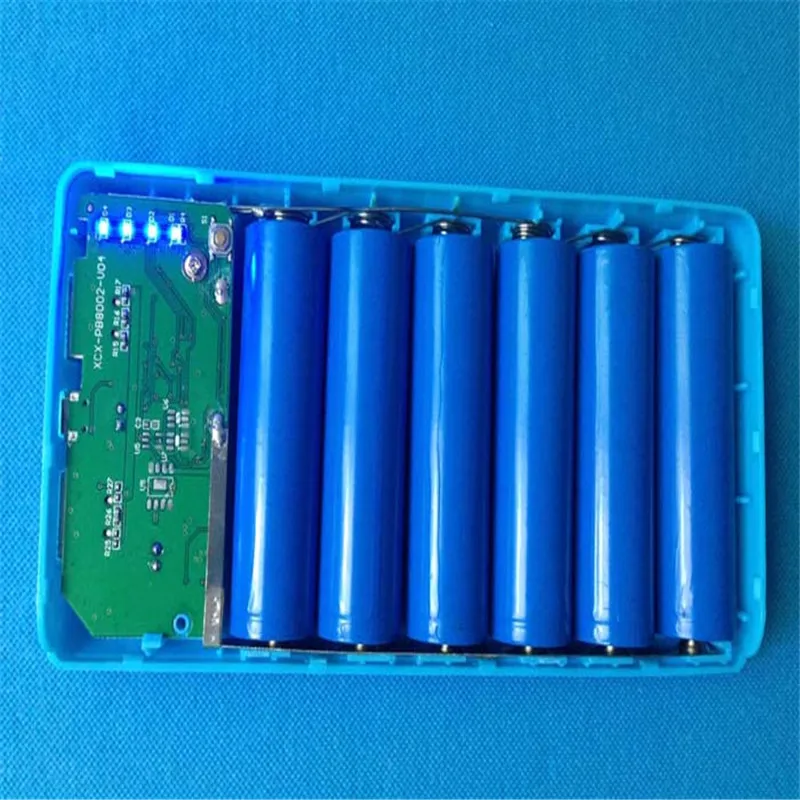 Портативный кошелек с двумя USB и ЖК дисплеем чехол внешним аккумулятором 6x18650