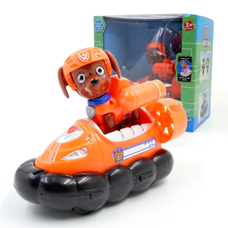 Beste Derde Seizoen Poot Patrouille Een Knop Vervorming met Auto Muziek Lichten Anime Patrol Beeldje Speelgoed Canina Model Jongens Speelgoed D13