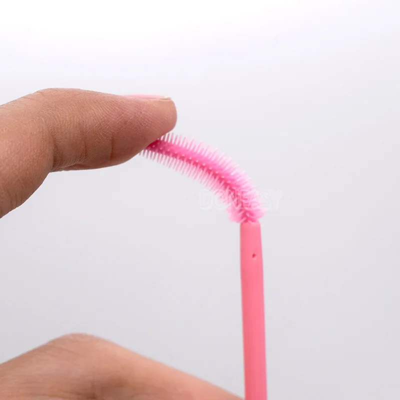 200 шт./лот одноразовая кисть для ресниц Макияж ресницы кистей для Удлиняющая тушь аппликатор палочки Цвета составляют брус - Handle Color: Full pink