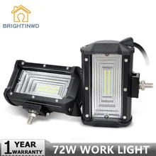 BRIGHTINWD, 5 дюймов, 72 Вт, светодиодный светильник, длинный Точечный светильник, Рабочая лампа для внедорожника, верхний светильник для любых автомобилей, простая установка, прочный