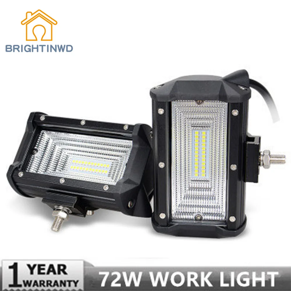 BRIGHTINWD 5 дюймов 72 Вт светодиодный длинный Точечный светильник Рабочая лампа для