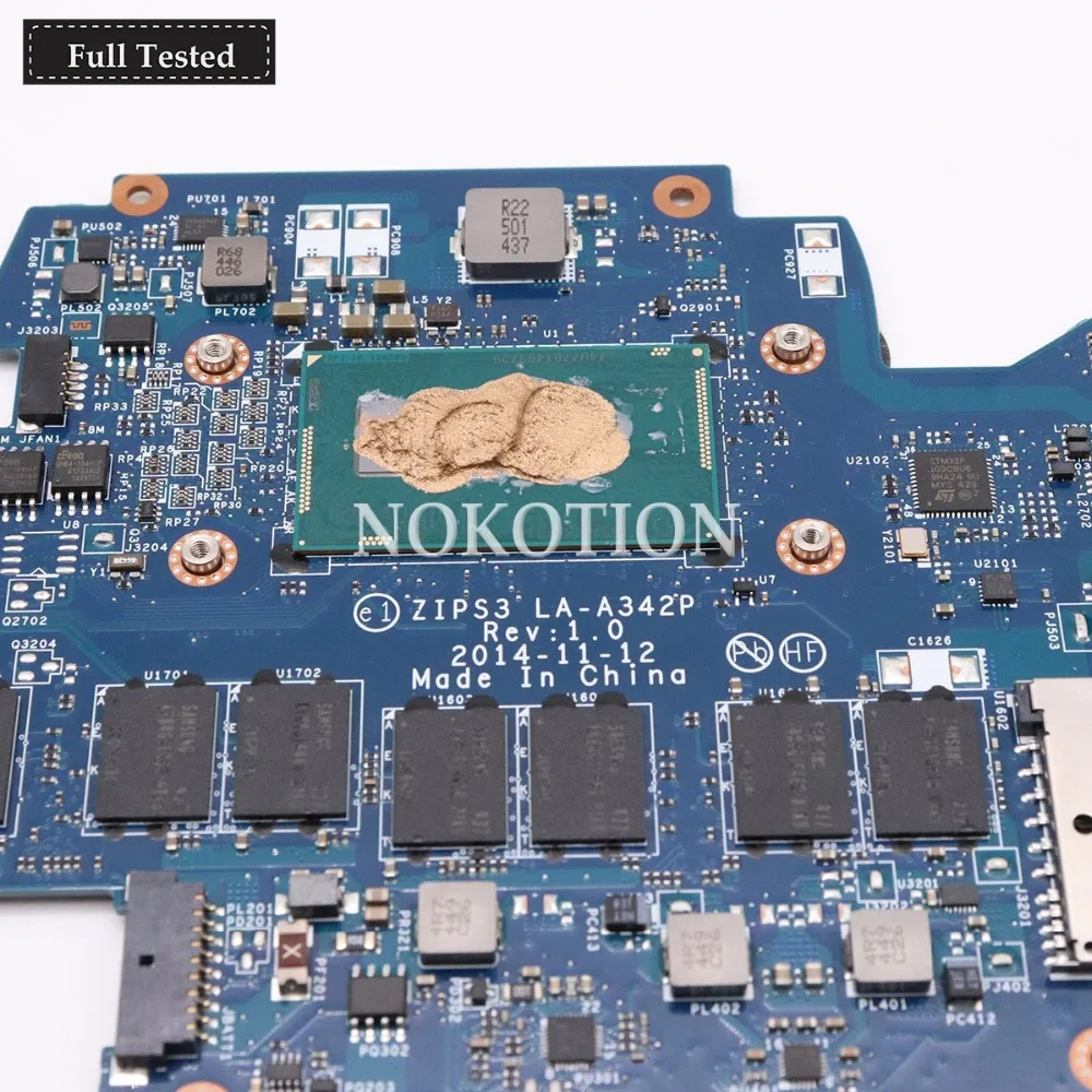 Best  NOKOTION ZIPS3 LA-A342P FRU 04W3336 laptop motherboard For lenovo yoga 12 SR23X I5-5200U Main board