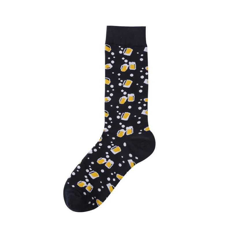 Брендовые мужские носки, новинка, носки из чесаного хлопка, рождественский подарок, Chausettes homme, забавные носки с изображением животных - Цвет: b110