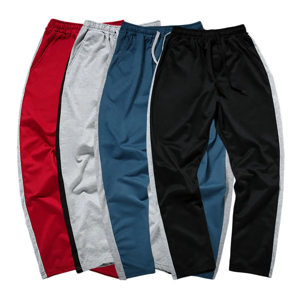 

Elastic Comfortable Trousers 2019 Men's Outdoor Fashion Patchwork Leisure Loose Sport Hallen Ankle-Length Pant M-5XL five colors