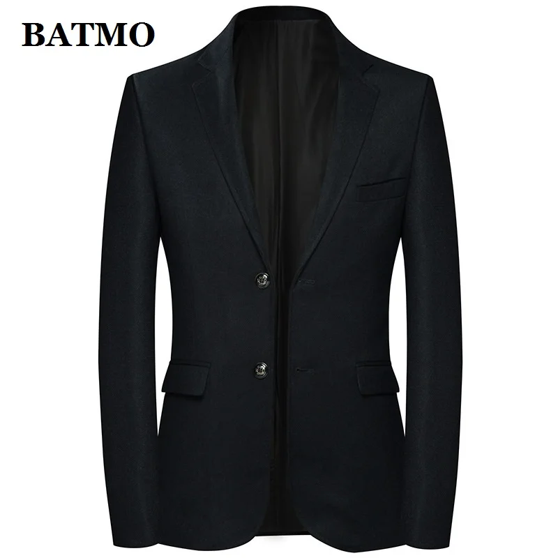 

Batmo 2019 new arrival high quality wool plaid casual blazer men,men's suits jackets ,casual jackets men 8128