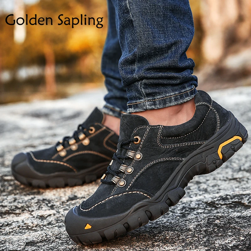 

Golden Sapling Men's Hiking Shoes Waterproof Tactical Man Sneakers Breathable Hiking Shoes Men Mountain Outdoor Male Sports Shoe