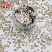 TCB089 шестиугольник Форма 3 мм Размер Блестки для ногтей лак для ногтей гель макияж или другие украшения DIY