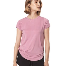 Женская летняя футболка с коротким рукавом из сетчатой ткани, свободная быстросохнущая Мягкая Спортивная футболка для бега