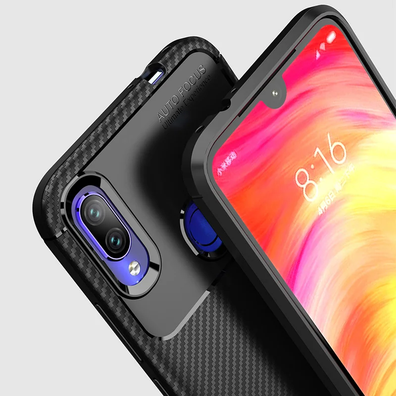 

For Xiaomi Redmi Note 7 Case Soft TPU Carbon Fiber Ultra Thin Silicone Case for Xiaomi Redmi Note 7 Phone Cover for Redmi Note 7