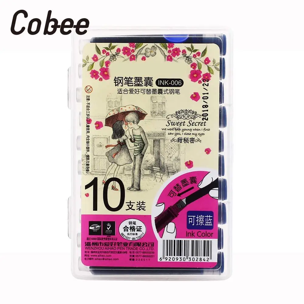 Pen Ink Refills Ink Cartridges Refills Fountain Pen Cartridges Disposable Writing Universal Stationery Cheap 10pcs/Box