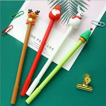 4pcs/lot Creative Christmas modeling student gel pen 0.5mm Gel Ink pen black pen student stationery office supplies Neutral pen 4pcs lot office supplies hearts pencils pen colored pen gel ink pen multi color signature pen painting supplies student specific