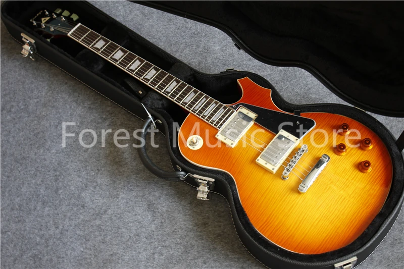 

Excellent Feedback Tiger Green Glossy Finish Suneye LP Standard Electric Guitars With Black Guitar Case Free Shipping