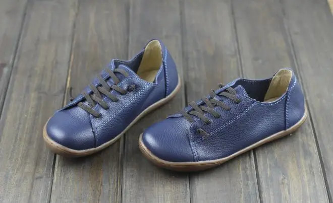 Careaymade/ г. Новая обувь из натуральной воловьей кожи ручной работы Женская обувь в стиле ретро mori girl Женская Повседневная обувь 7 цветов - Цвет: Blue