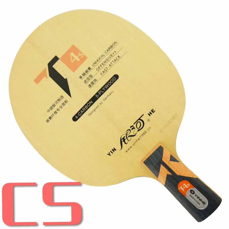 YINHE T-4 T4S ракетка для настольного тенниса(T-4S, поверхность Хиноки, 5+ 4 углерода) T4 ракетка для Пинг-Понга Летучая Мышь - Цвет: CS  short handle
