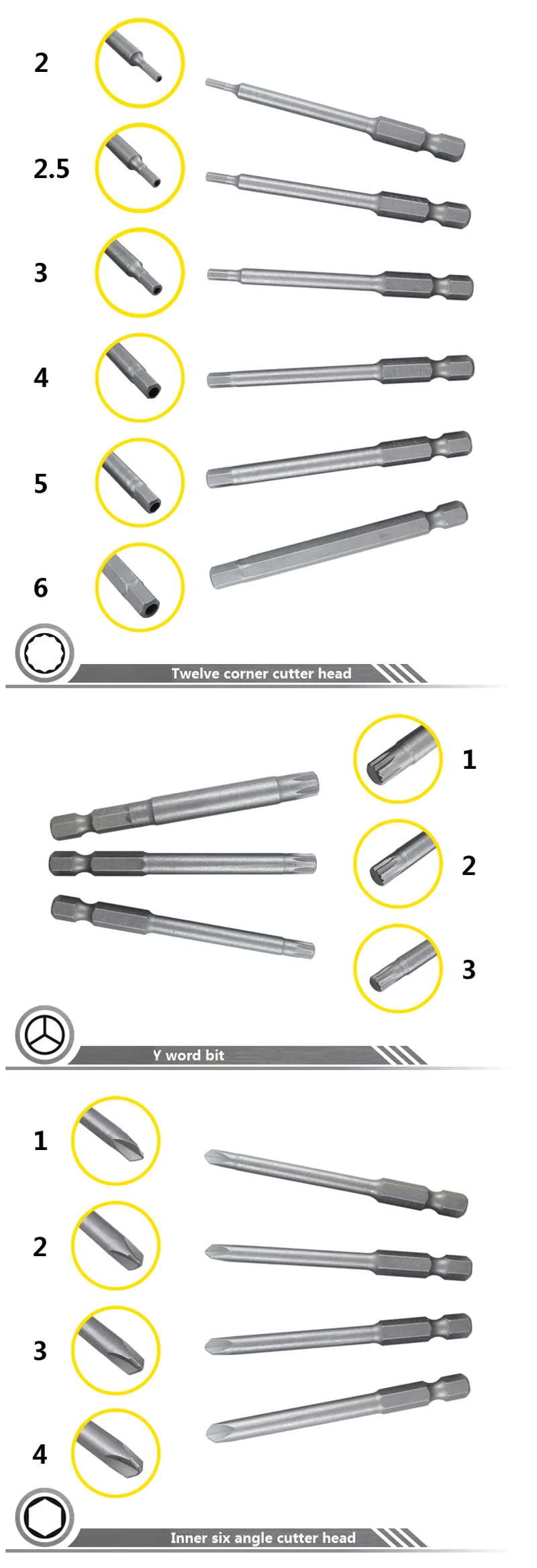KALAIDUN Hand Tool Set 50 in1 Multi-purpose Screwdriver Bit U-shaped cross word plum connector set 13 Kinds Of Shape Drill Bits12