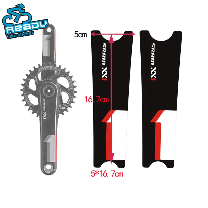 

xx1 Bike Crank Sticker 16.7 x 5cm Road Bike Frame Crank Protection Decals Covers