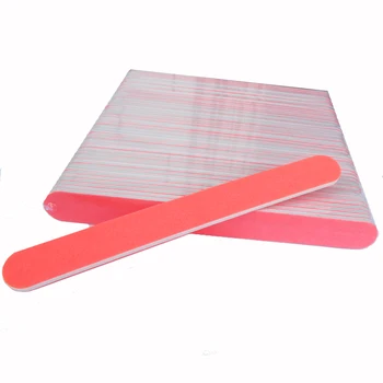 

New 100pcs/lot Fluorescent Orange Color Nail Files Double Side Sanding Lixa De Unha Nagels Straight Buffer Polish File Wholesale