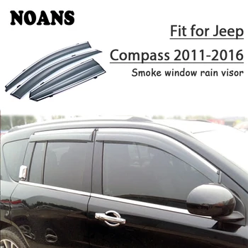 

NOANS 4pcs For Jeep Compass 2018 2017 2016 2015 2014-2011 Styling Accessories Auto Car Windows Sun Rain Visor Door Shield Trim