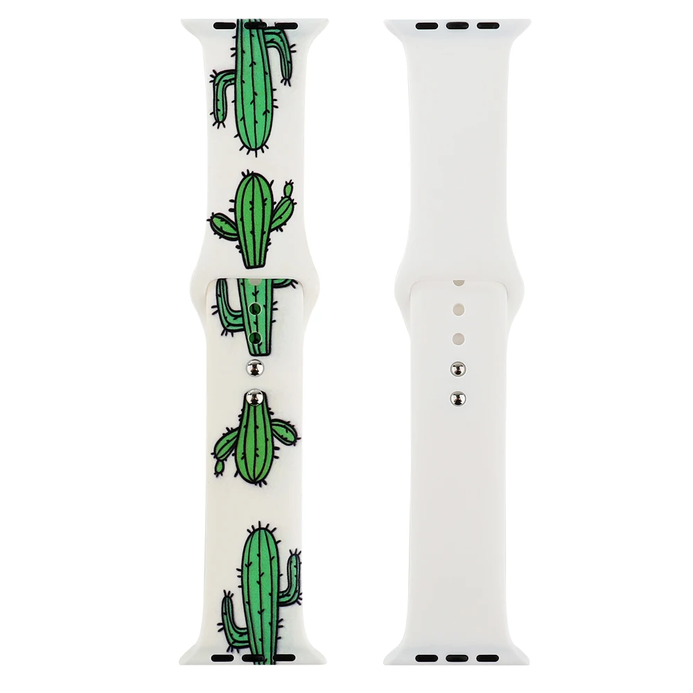 Sport Floral Silicone Strap For Apple Watch Band 42mm 44mm 38mm 40mm Series 1 2 3 4 5 Strap Red Lip Bracelet For iWatch Bands