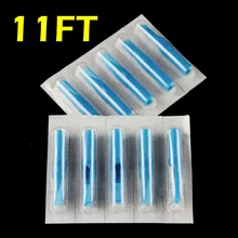 OPHIR 50 шт плоский наконечник татуировки одноразовая насадка наконечник 11FT синий# TA031(11F)-50x