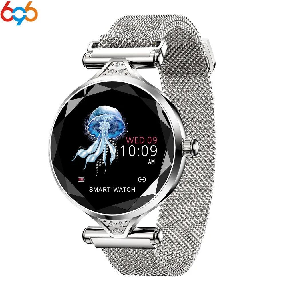 

696 Women Fashion Smart Watch H1 Blood Pressure Heart Rate Monitor Fitness Tracker Bracelet Smartwatch Diamond Flower Color band