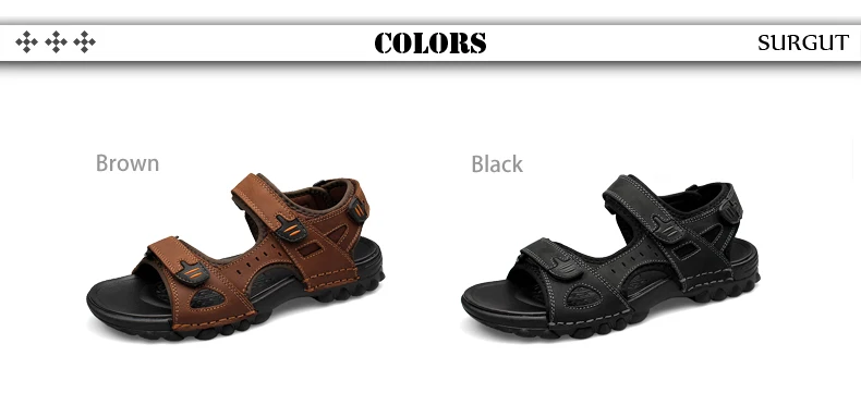 SURGUT/Лидер продаж; Брендовые мужские сандалии из натуральной кожи; мужская пляжная повседневная обувь в римском стиле; мужские шлепанцы; Летняя обувь; большие размеры 38-48