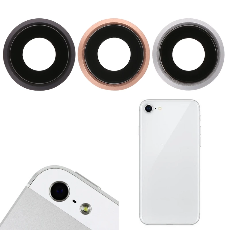 Стеклянная крышка объектива задней камеры телефона с металлическим каркасом держатель для iPhone 8 4,7 дюймов
