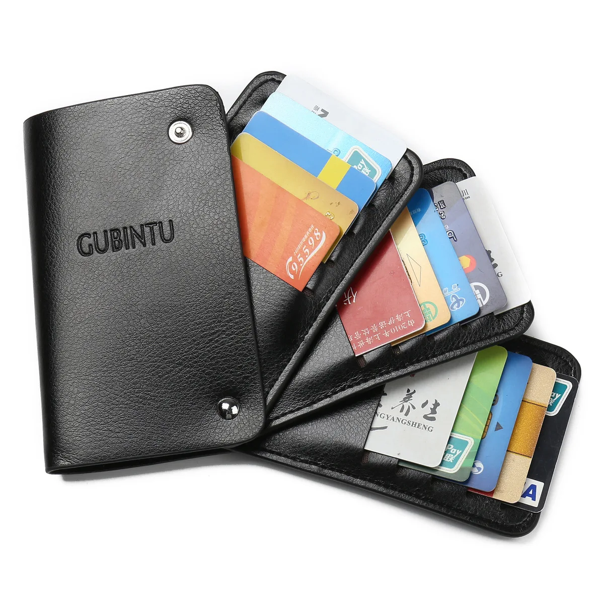 

2019 New Men Women PU Leather Plastic Card Holder Bank ID Multi Card Case Rotating Business Card Men Wallets Purse