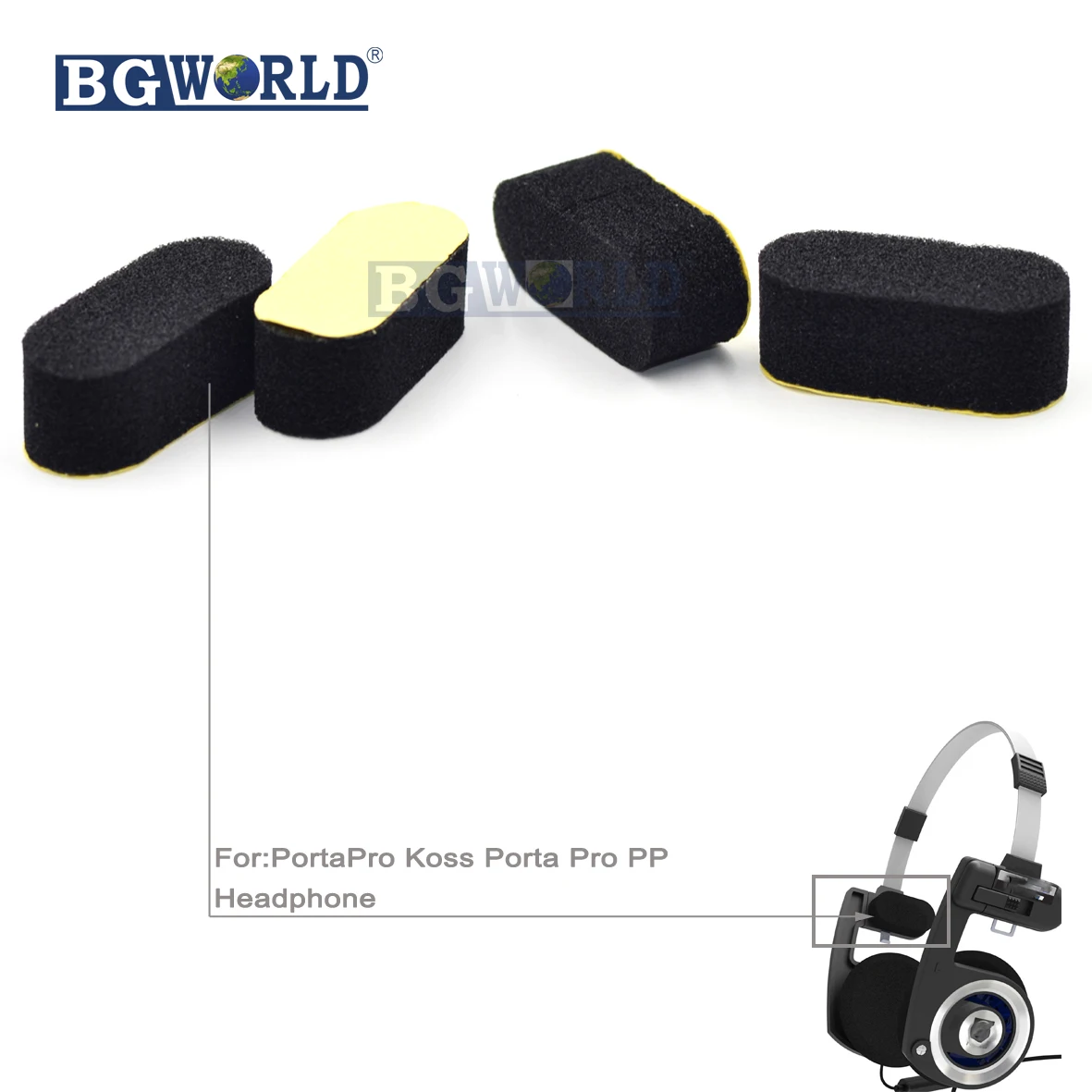 

2 Pairs Black Replacement Sponge Headband Head Band Foam Pads Cushions Repair Parts for Koss Porta Pro PP Headphones Headset