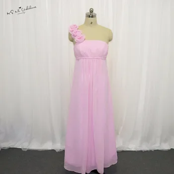 

2017 Lovely Pink Flower Girl Dresses For Weddings One Shoulder Long Junior Bridesmaid Dress Chiffon Cheap Kids Prom Evening Gown