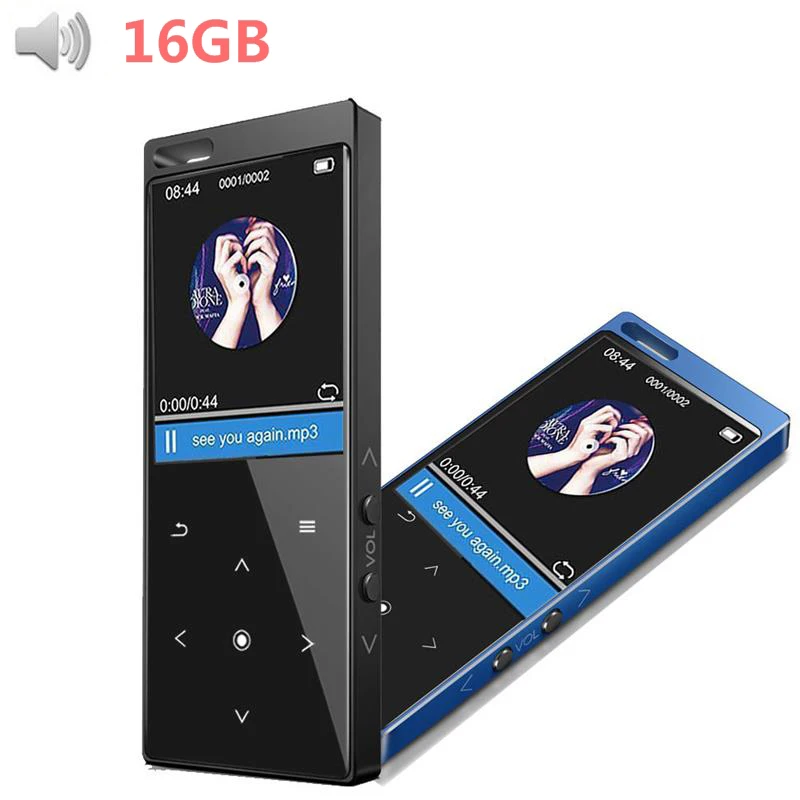 

MP3 Player 16GB Built-in Speaker Touch Button with 1.8 Inch Screen Lossless Music Player Supports FM, Recorder, E-Book, Clock