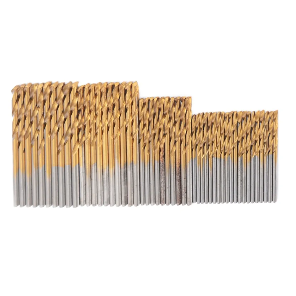 

50pcs HSS Extractor Drill Bits Titanium Coated Drill Bit Twist Woodworking Drilling Tools 1/1.5/2/2.5/3mm
