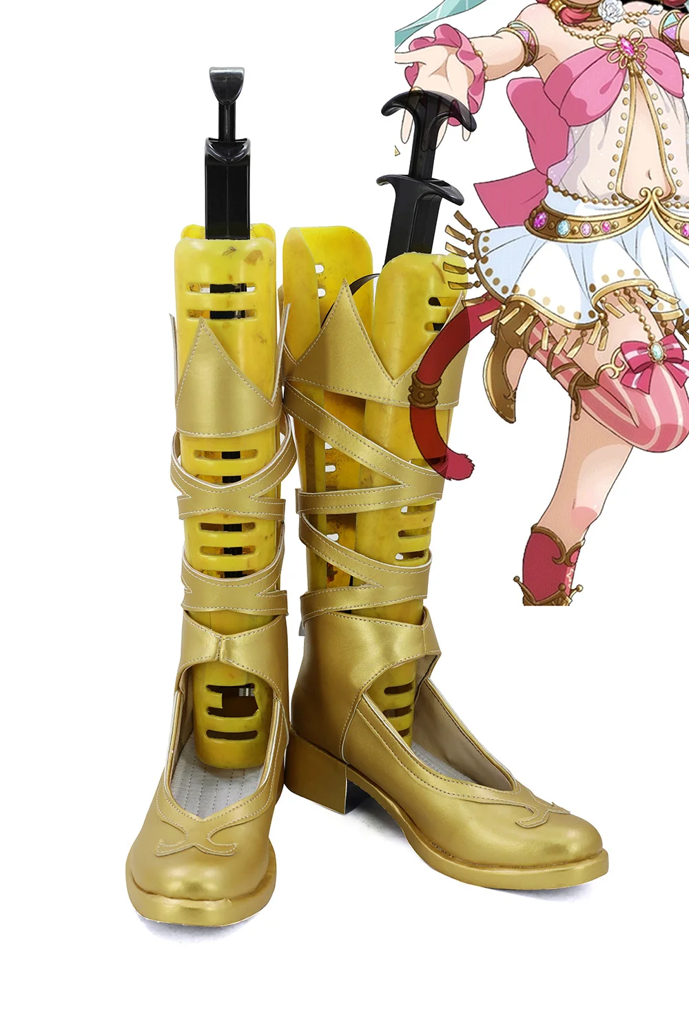 Love Live Sunshine Ruby Kurosawa Cosplay Boots Golden Shoes Custom Made | Тематическая одежда и униформа