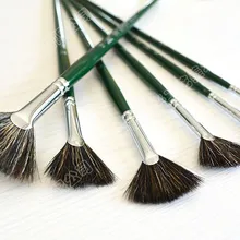6 шт./компл. щетина кабана береза деревянный веер форма художника кисти для живописи маслом Акриловая акварель гуашь кисть для рисования ручка