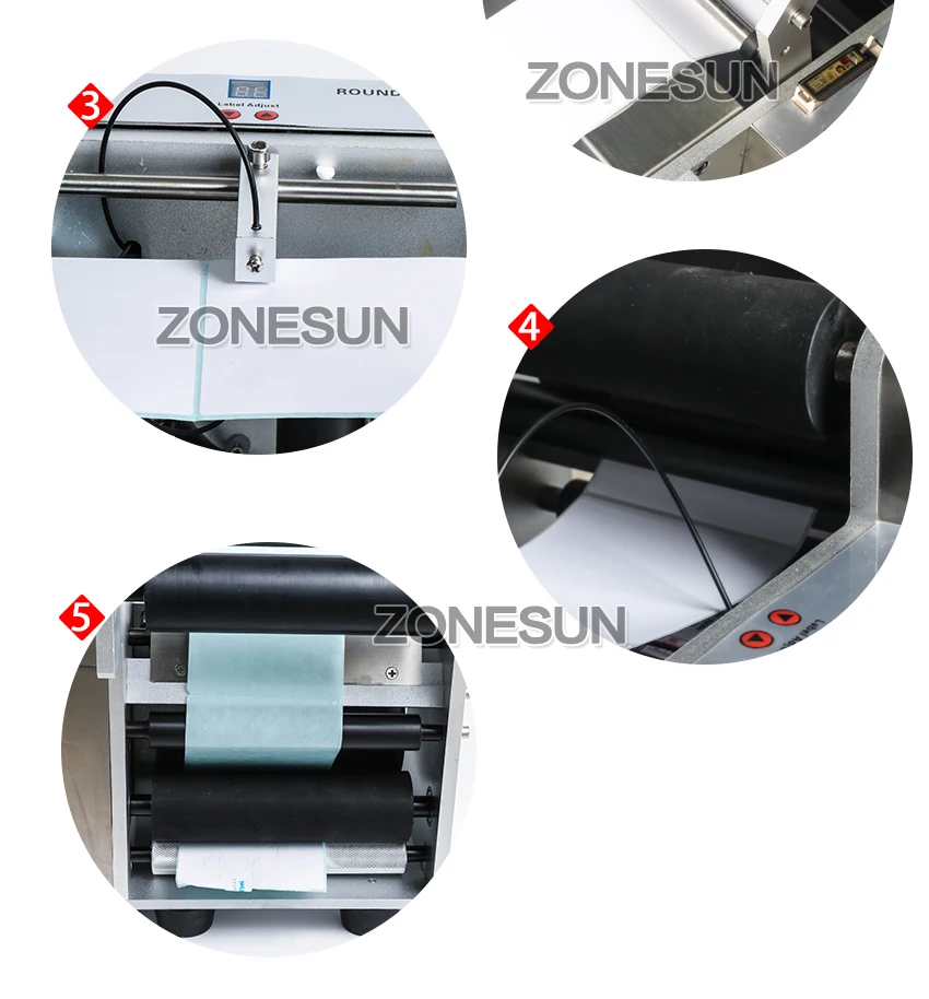 ZONESUN Полуавтоматическая круглая машина для маркировки бутылок LT-50 автоматическая бутылка для воды Этикетировочная машина Китай производитель