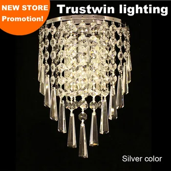 

Silver color stair corridor European crystal wall light lamp LED living room bedroom foyer crystal bedside wall light lamp