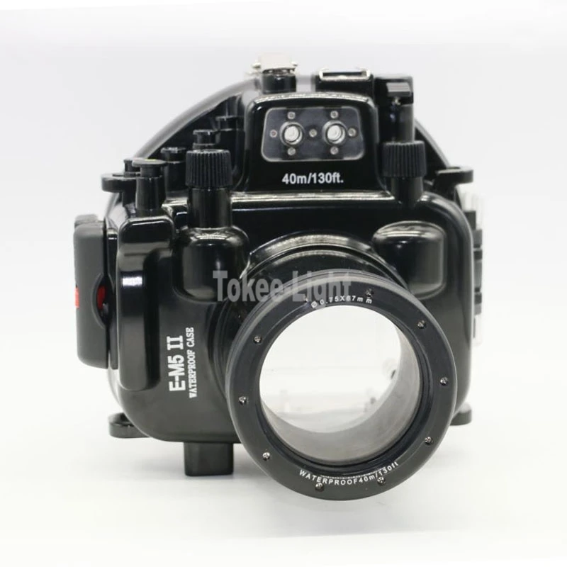 

40M 130ft Waterproof Underwater Diving Camera Housing Case for Olympus O-MD E-M5 Mark II OMD EM5 II + 12-50 f/3.5-6.3 Lens