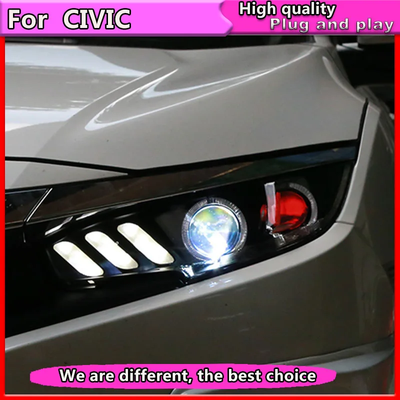 Авто-Стайлинг фара в сборе для Honda Civic 10th светодиодный головной светильник 2015 2016